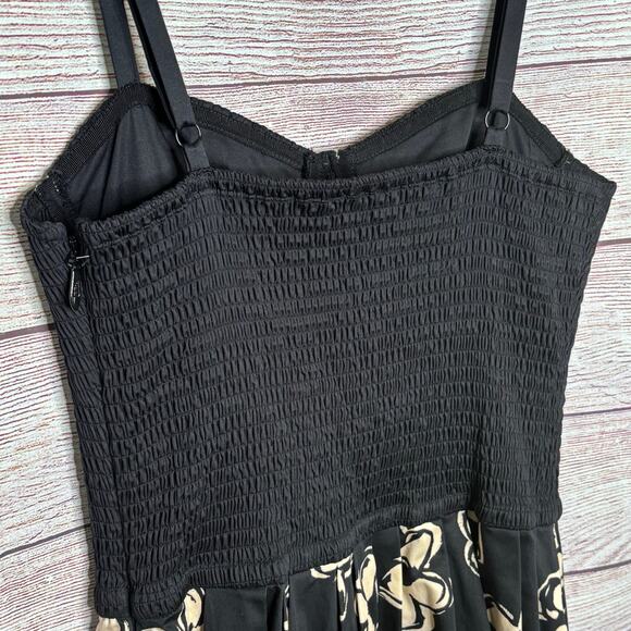 Marina Moscone Smocked Cotton Bustier Trendy Designer Lux Midi Dress Size 8 - Picture 16 of 16